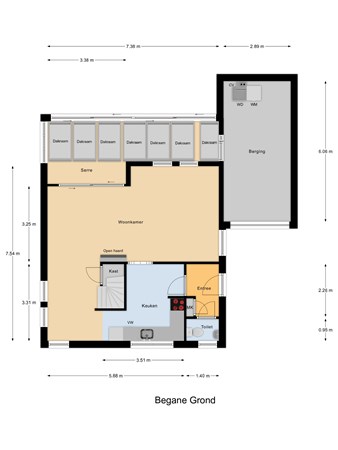 Floorplan - Boompjesstraat 42, 3291 AB Strijen