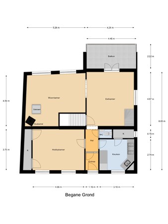 Floorplan - Kerkstraat 17, 3291 AJ Strijen
