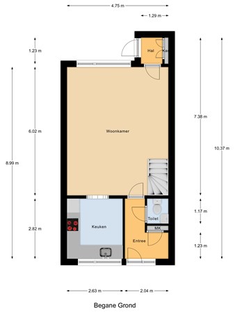 Floorplan - Binnensingel 92, 3291 TC Strijen