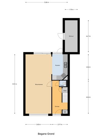 Floorplan - Willem de Zwijgerstraat 22, 3291 BZ Strijen