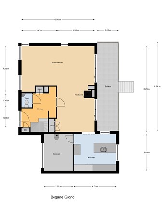 Floorplan - Dorpsstraat 65, 3299 BB Maasdam