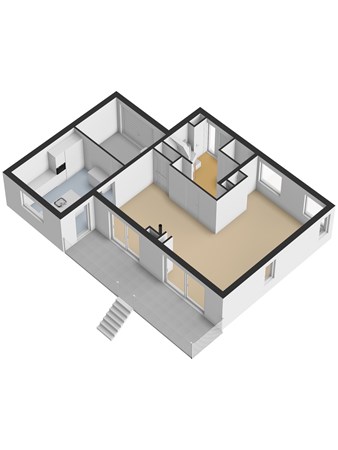 Floorplan - Dorpsstraat 65, 3299 BB Maasdam