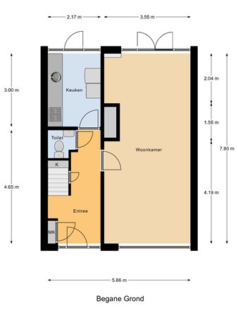 Floorplan - Vliet 27, 3299 XK Maasdam