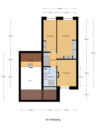 Floorplan - 't Hoogt 37, 3291 GB Strijen
