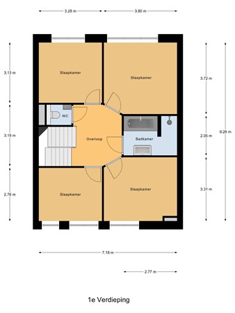 Floorplan - Dokter De Vliegerstraat 26, 3274 NG Heinenoord