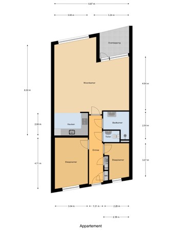 Floorplan - Apollostraat 17, 3291 TK Strijen