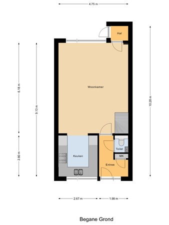 Floorplan - Binnensingel 58, 3291 TC Strijen