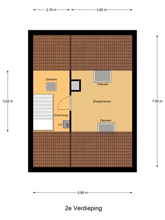 Floorplan - De Roolaan 31, 3273 AD Westmaas