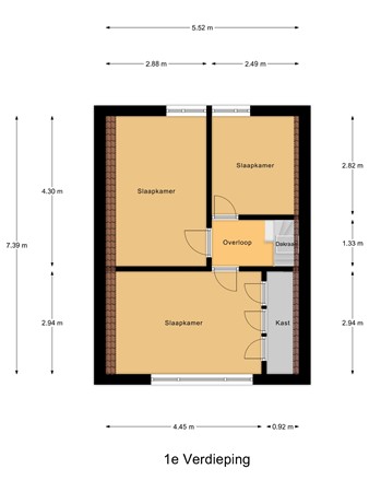 Floorplan - Nieuwestraat 90, 3291 AS Strijen