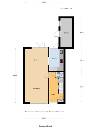 Floorplan - Julianastraat 93, 3291 BL Strijen