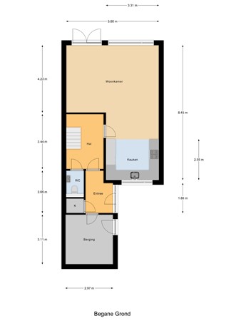 Floorplan - Bosweg 71, 3291 AD Strijen