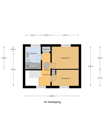 Floorplan - Zweedsestraat 27, 3295 EK 's-Gravendeel
