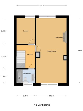 Floorplan - Magnoliastraat 28, 3297 BC Puttershoek