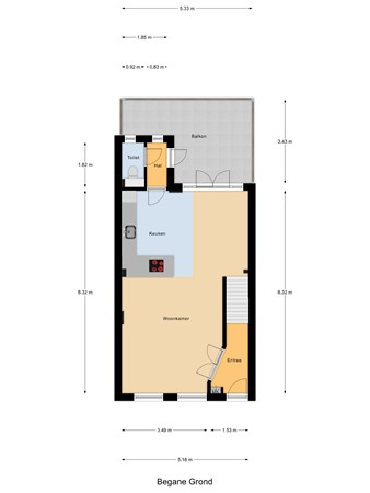 Floorplan - Boompjesstraat 28, 3291 AB Strijen
