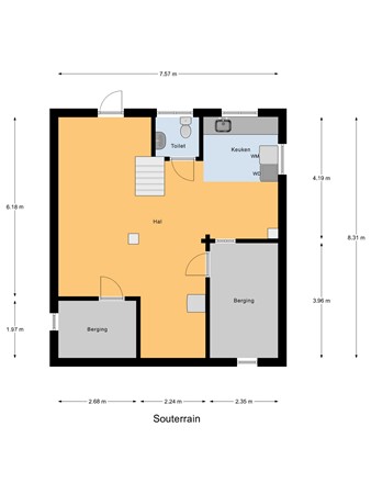 Floorplan - Boompjesstraat 37, 3291 AA Strijen