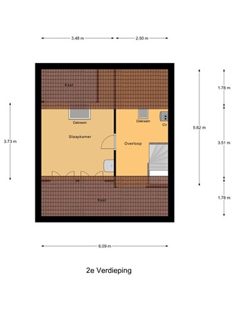 Floorplan - Julianastraat 90, 3291 BM Strijen