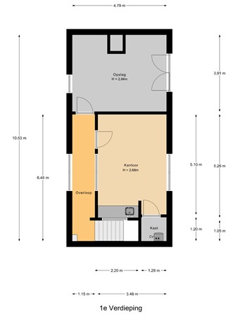 Floorplan - Simon Stevinstraat 16A, 3291 CA Strijen
