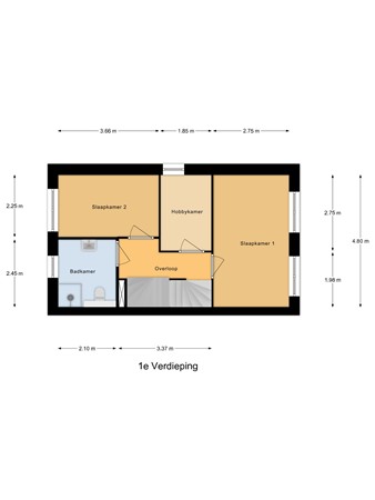 Floorplan - Uiterdijk 17, 3291 ME Strijen