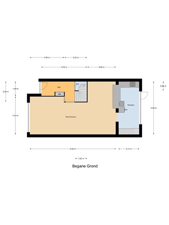 Floorplan - Zonnebloemlaan 15, 3295 SZ 's-Gravendeel