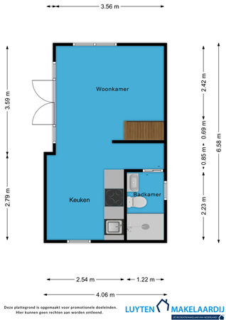 Laan van Laag Kanje 1-1130, 3951 KD Maarn - Plattegrond EPUH 1130 beneden 2D.png