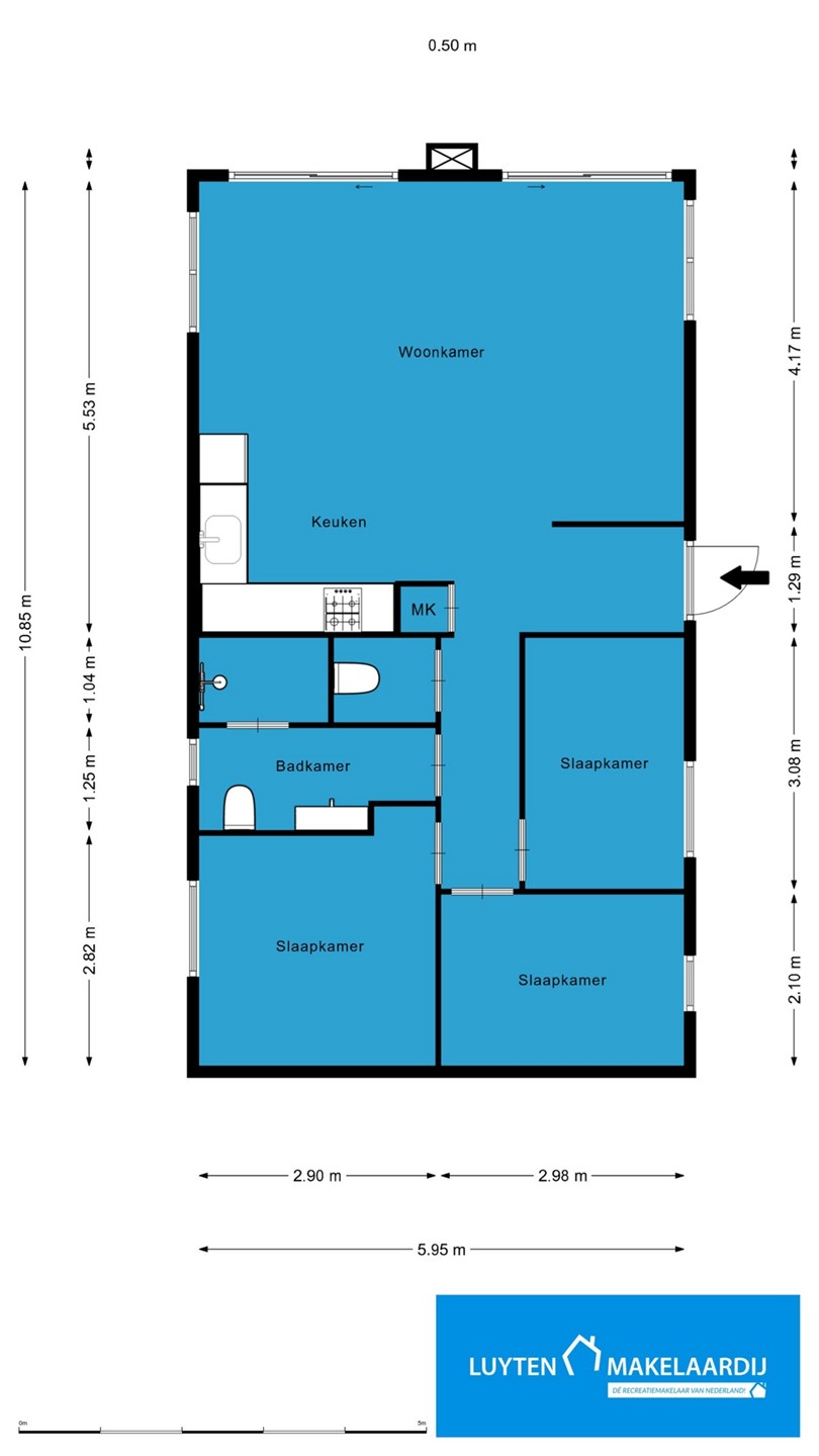 Plattegrond Sfeervolle 6-persoons recreatiewoning op EuroParcs Zuiderzee