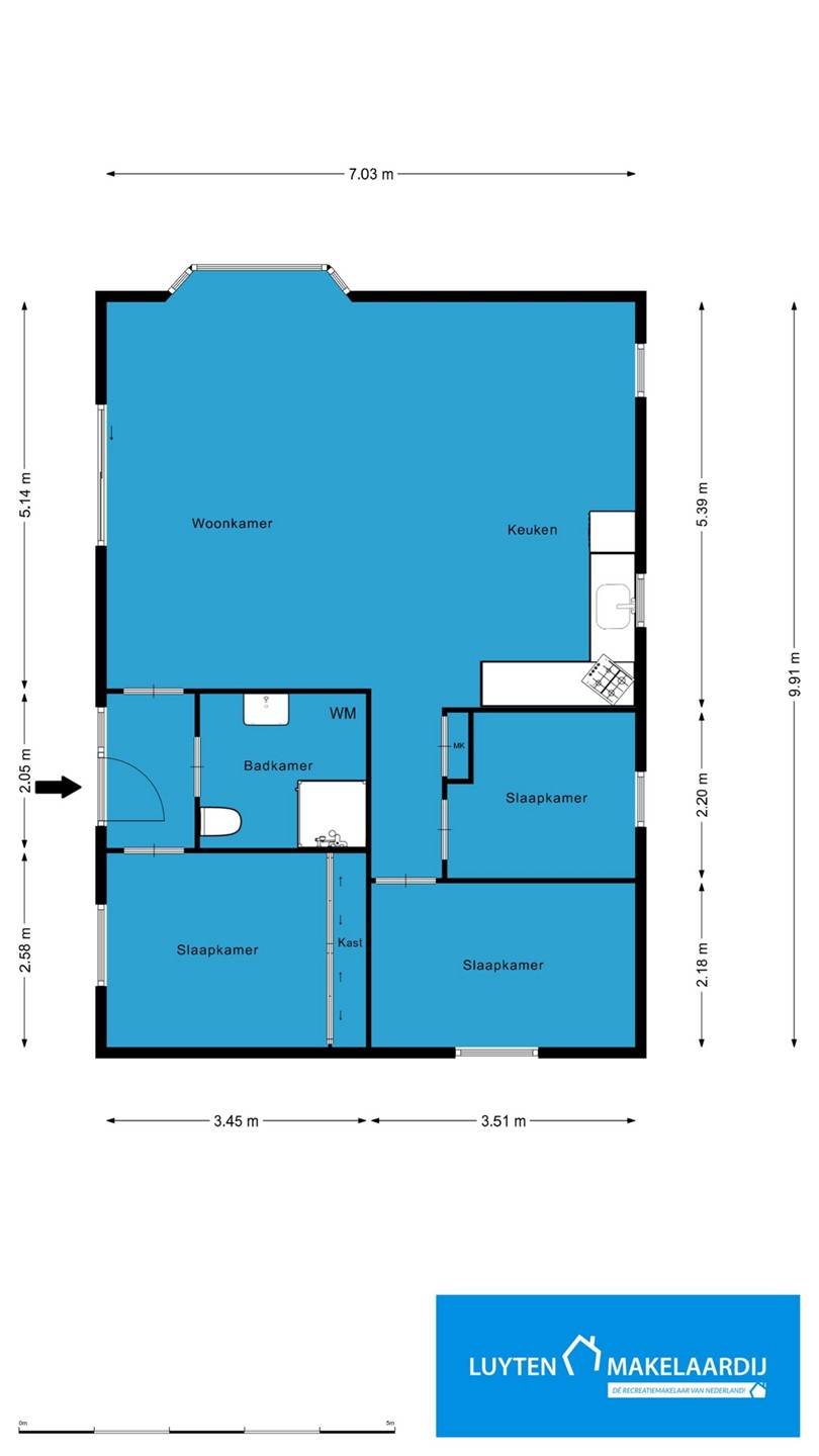 Plattegrond Vrijstaande waterwoning op Park Westerkogge in Berkhout