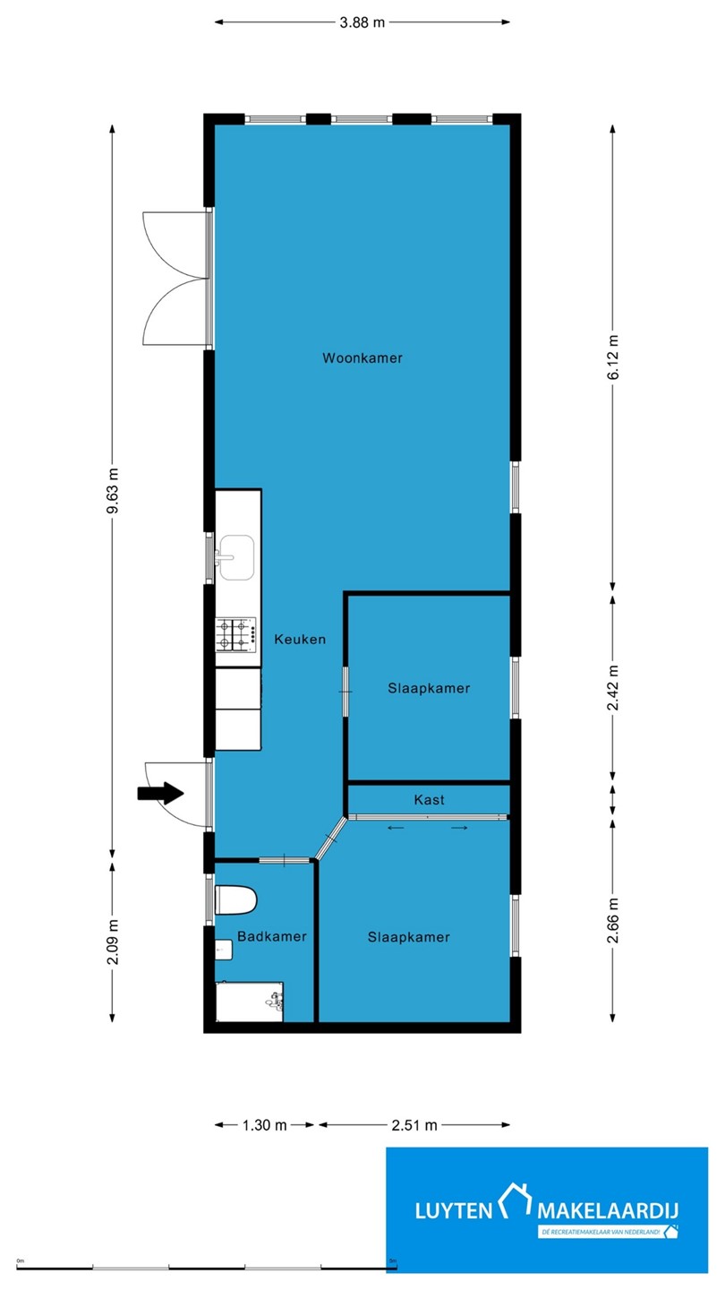 Plattegrond Instapklare recreatiewoning op Bospark Ede aan de Veluwe