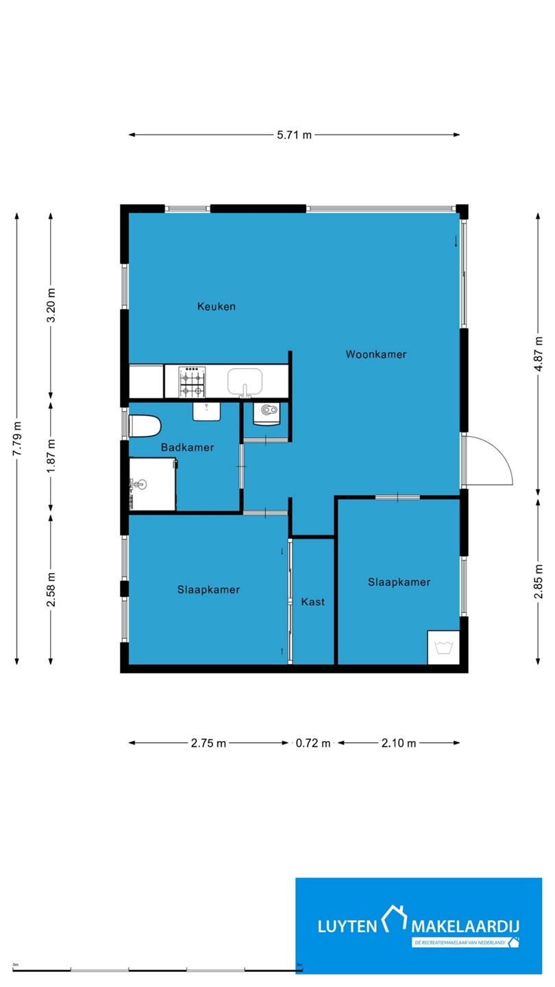 Plattegrond Moderne recreatiewoning op de Utrechtse Heuvelrug