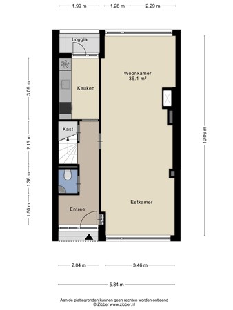 Floorplan - Vechtstraat 42, 9725 CV Groningen