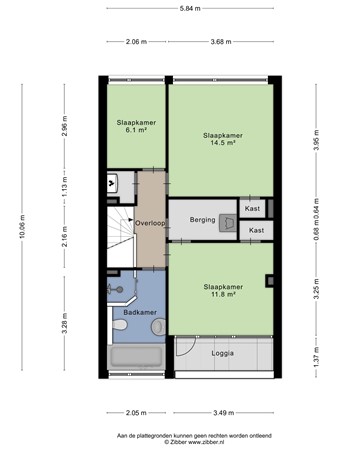 Floorplan - Vechtstraat 42, 9725 CV Groningen