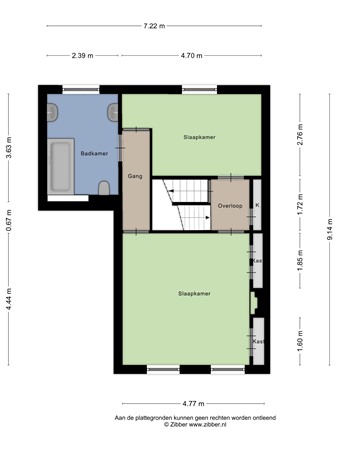 Floorplan - Frederikstraat 21, 9724 KA Groningen