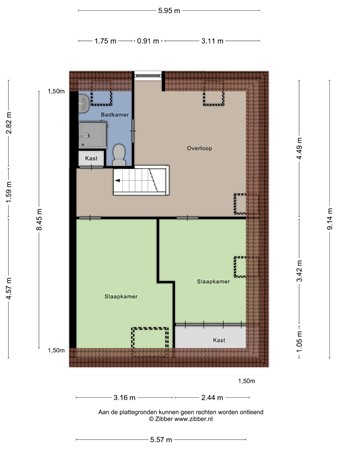 Floorplan - Frederikstraat 21, 9724 KA Groningen