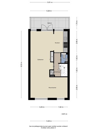 Floorplan - Billitonstraat 46A, 9715 EV Groningen