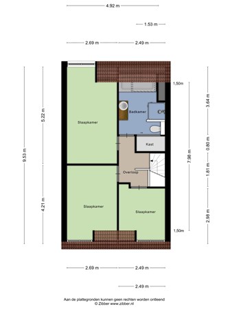 Floorplan - Billitonstraat 46A, 9715 EV Groningen