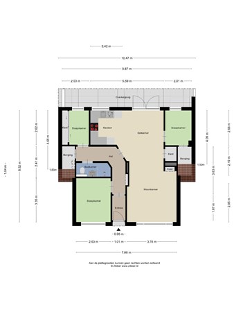 Floorplan - Wassenberghstraat 63, 9718 LK Groningen