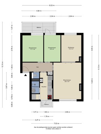 Floorplan - Hora Siccamasingel 101, 9721 HC Groningen