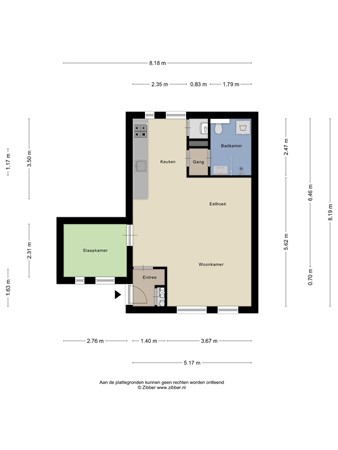 Floorplan - Bedumerstraat 19A, 9716 BA Groningen