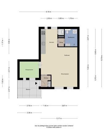 Floorplan - Bedumerstraat 19A, 9716 BA Groningen