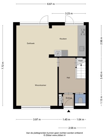 Floorplan - Schubertlaan 17, 9722 LA Groningen