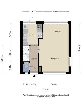 Floorplan - Burg. G. Van Barneveldstraat 12, 9744 CJ Groningen
