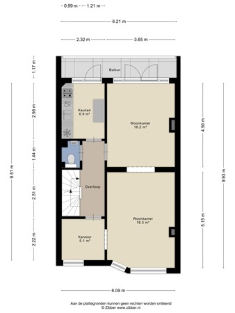 Floorplan - Petrus Campersingel 185A, 9713 AK Groningen