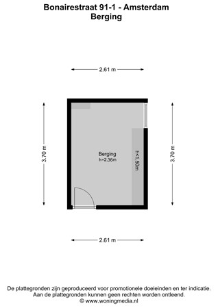 Bonairestraat 91-1, 1058 XG Amsterdam - Bonairestraat 91-1 - Amsterdam - Berging - 2D.jpg