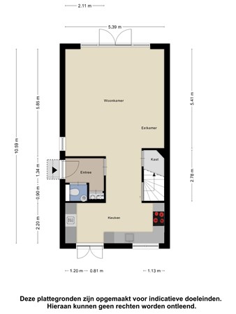 Floorplan - Delflandstraat 23, 5018 DD Tilburg