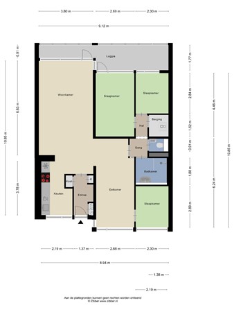 Floorplan - Mozartlaan 249, 5011 SG Tilburg