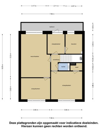 Floorplan - Wouwermanstraat 69, 2525 KN Den Haag