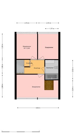 Floorplan - J.R. Thorbeckesingel 13, 3354 AN Papendrecht