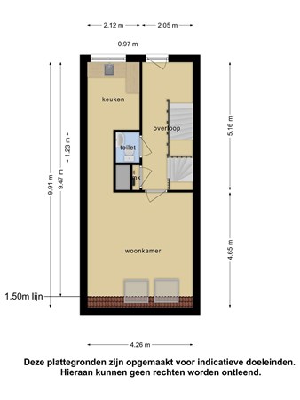 Floorplan - Hobbemastraat 278, 2526 JW Den Haag