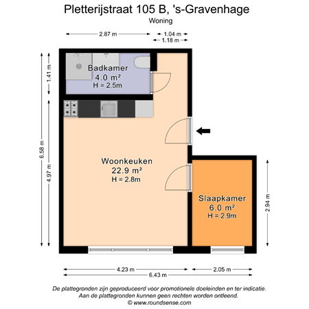 Floorplan - Pletterijstraat 105B, 2515 AW Den Haag