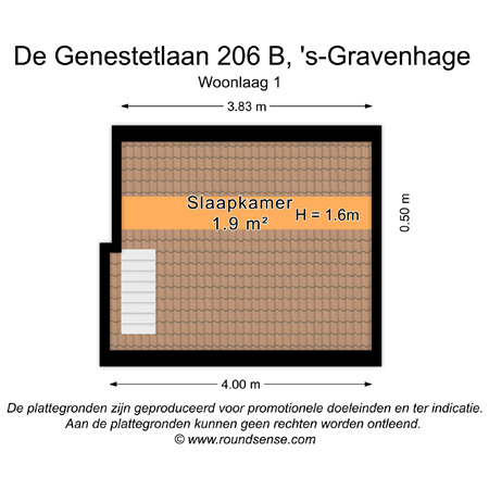 Floorplan - De Genestetlaan 206B, 2522 LT Den Haag