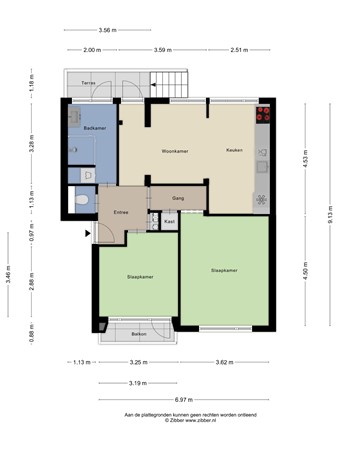 Floorplan - Von Geusaustraat 45, 2274 RG Voorburg